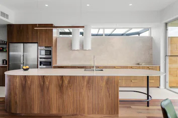 Walnut modern kitchen renovation in Macclesfield